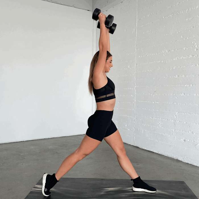 Reverse lunge with tricep dips